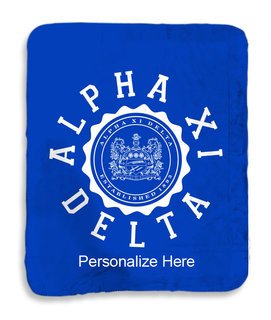 Alpha Xi Delta Seal Sherpa Lap Blanket