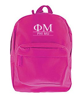 Phi Mu Custom Text Backpack