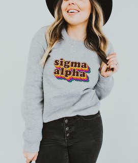 Sigma Alpha Retro Maya Comfort Colors Crewneck Sweatshirt