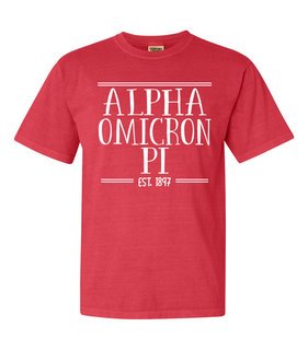 Alpha Omicron Pi Comfort Colors Custom Heavyweight T-Shirt