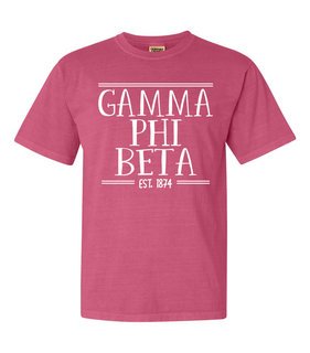 Gamma Phi Beta Comfort Colors Custom Heavyweight T-Shirt