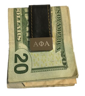 Alpha Phi Alpha Oval Medallion Money Clip Gold - 50.8 mm x 30 mm