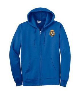DISCOUNT-Alpha Phi Omega Crest - Shield Patch Full Zippered Hoody