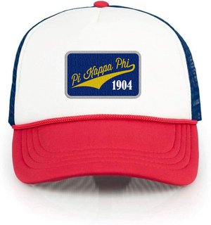 Pi Kappa Red, White & Blue Trucker Hat SALE $24.99. - Greek Gear®