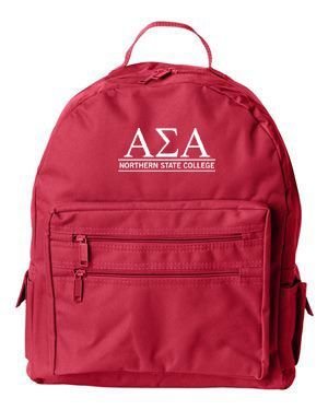 Alpha Sigma Alpha Custom Text Backpack SALE $28.95. - Greek Gear®