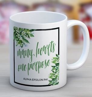 Alpha Epsilon Phi Floral Motto Coffee Mug