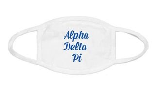 Alpha Delta Pi Script Face Mask