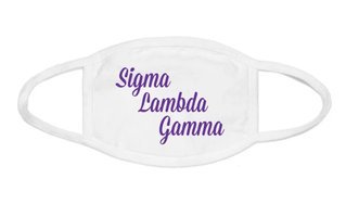 Sigma Lambda Gamma Script Face Mask