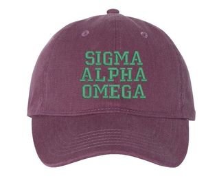 Sigma Alpha Omega Pigment Dyed Baseball Cap
