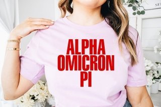Alpha Omicron Pi Name Block T-Shirt
