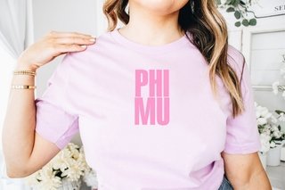 Phi Mu Name Block T-Shirt