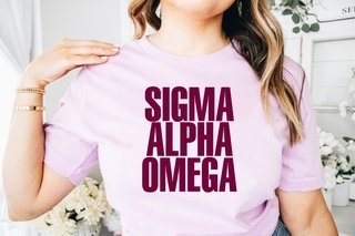 Sigma Alpha Omega Name Block T-Shirt