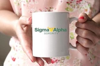 Sigma Alpha White Mascot Coffee Mug - Personalized!