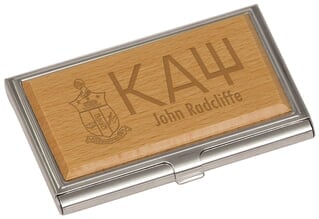 Ka Alpha Psi Portfolios Office Items Ka Alpha Psi Crest Wood Business Card Holder