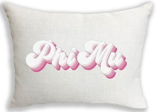 Phi Mu Retro Throw Pillow