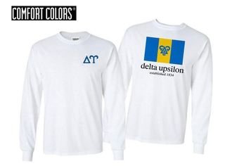 Delta Upsilon Flag Long Sleeve T-shirt - Comfort Colors