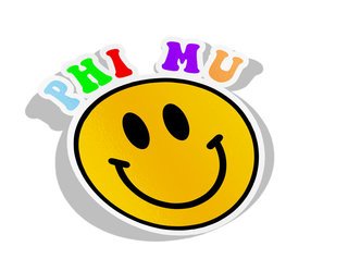 Phi Mu Smiley Face Decal Sticker