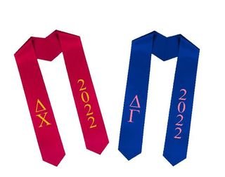 Greek Lettered Graduation Sash Stole With Year - Best Value