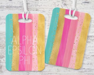 Alpha Epsilon Phi Bright Stripes Luggage Tag