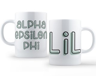 Alpha Epsilon Phi Bubble Little Sister Mug