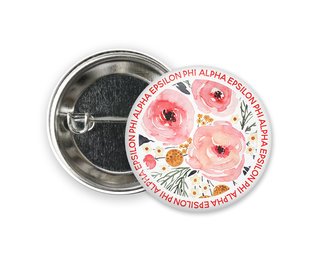 Alpha Epsilon Phi Floral Circle Button