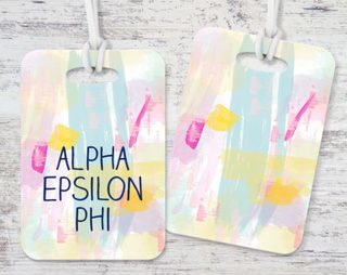 Alpha Epsilon Phi Pastel Strokes Luggage Tag