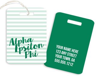 Alpha Epsilon Phi Personalized Striped Luggage Tag