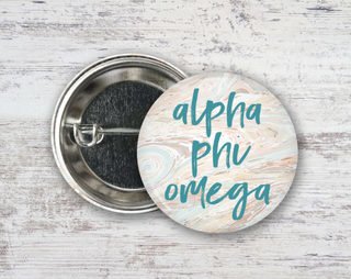 Alpha Phi Omega Marble Button