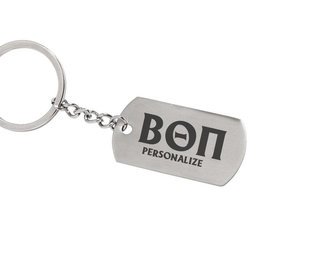 Beta Theta Pi Dog Tag Style Custom Keychain