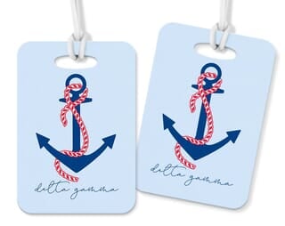 Delta Gamma Floral Motto Luggage Tag