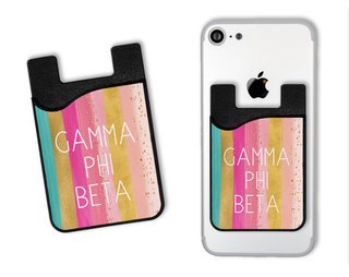 Gamma Phi Beta Bright Stripes Caddy Phone Wallet