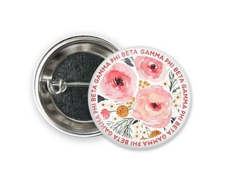 Gamma Phi Beta Floral Circle Button