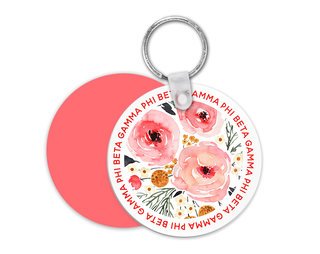 Gamma Phi Beta Floral Circle Key Chain