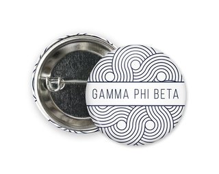 Gamma Phi Beta Geo Scroll Button Pin