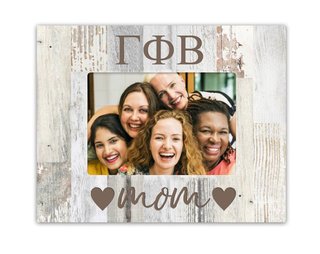 Gamma Phi Beta Hearts Faux Wood Picture Frame