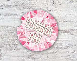 Gamma Phi Beta Jewel Sandstone Car Cup Holder Coaster