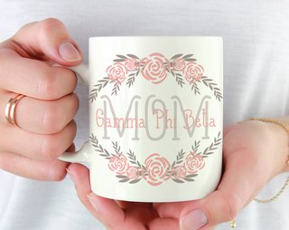 Gamma Phi Beta Mom Floral Mug