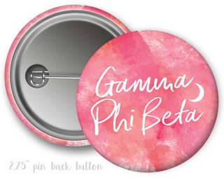 Gamma Phi Beta Watercolor Script Button