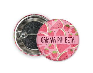 Gamma Phi Beta Watermelon Strawberry Button