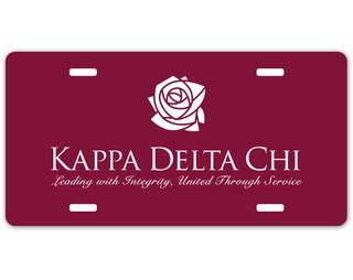 Kappa Delta Chi Logo License Plate