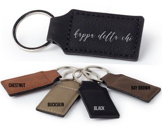Kappa Delta Chi Script Faux Leather Keychain