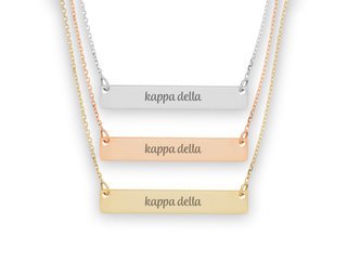 18 Sterling Silver Kappa Delta X-Small Enamel Pendant Necklace LogoArt SS027KD-18 