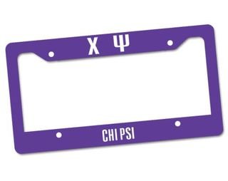 Chi Psi Letters License Plate Frame