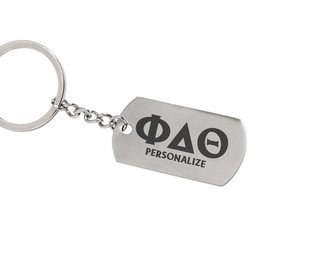 Phi Delta Theta Dog Tag Style Custom Keychain