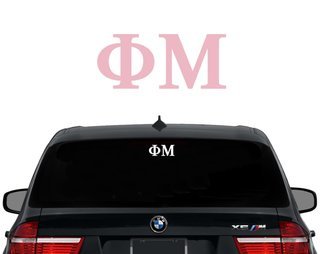 Phi Mu Letters Decal