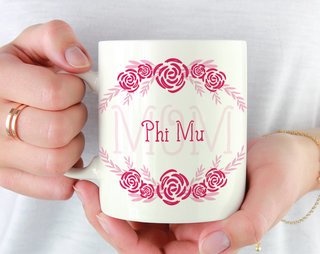 Phi Mu Mom Floral Mug