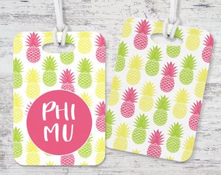 Phi Mu Pineapple Luggage Tag