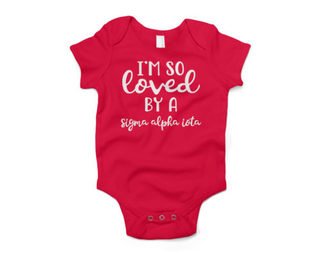 Sigma Alpha Iota I'm So Loved Baby Outfit Onesie