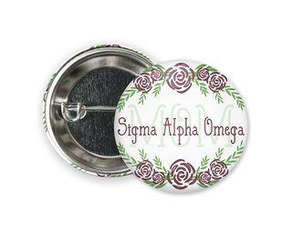 Sigma Alpha Omega  Mom Floral Button
