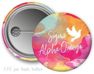 Sigma Alpha Omega Watercolor Button